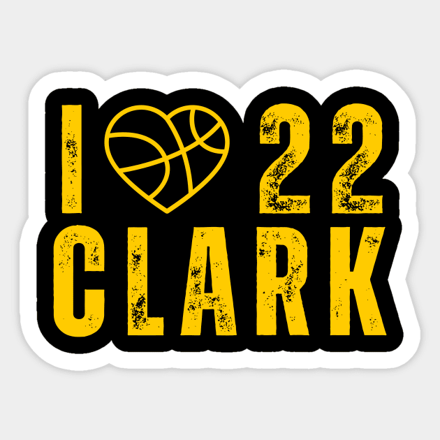 I love 22 clark yellow Sticker by EyesArt